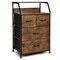 3 Drawer Storage Organizer Dresser with Wood Top and Sturdy Steel Frame-Rustic Brown